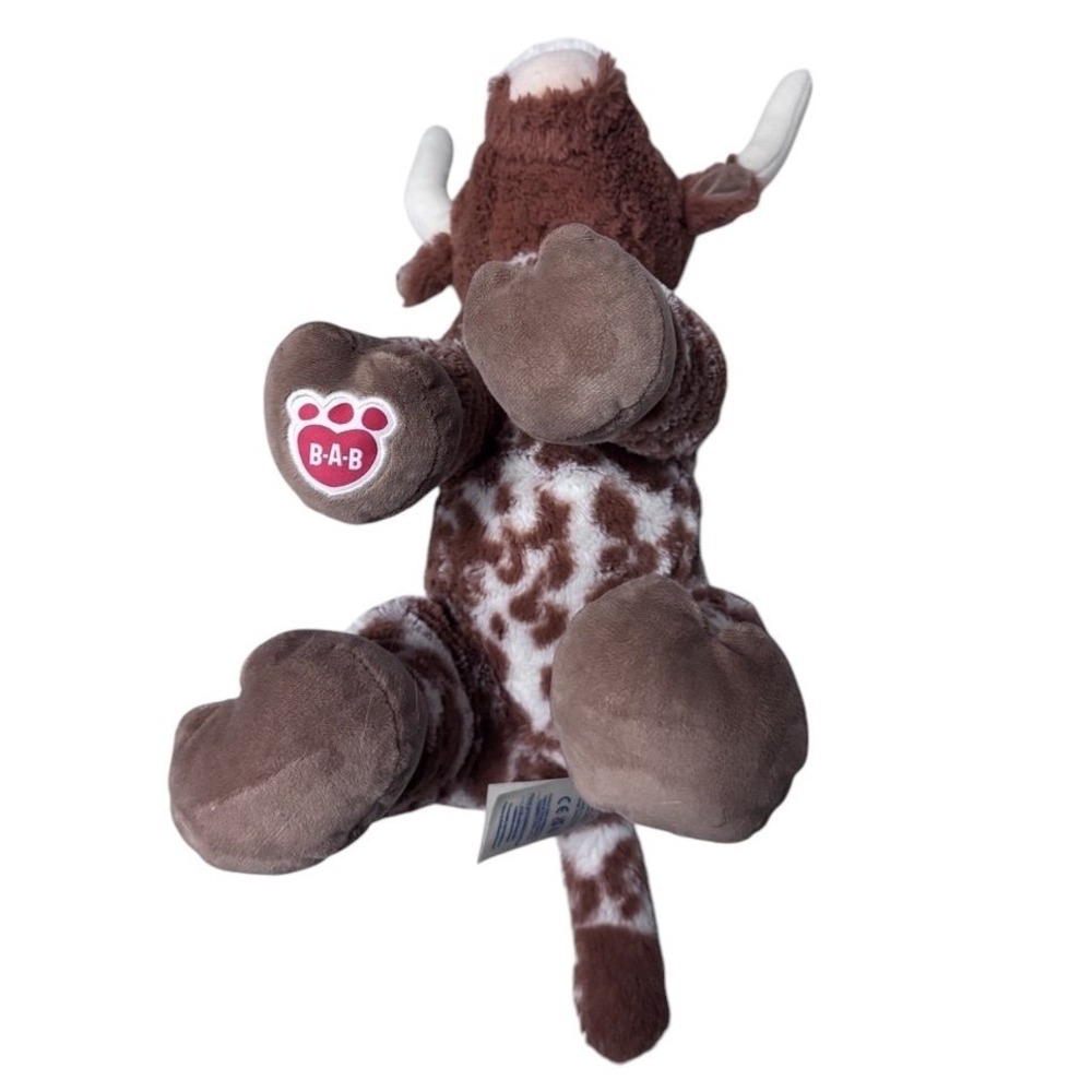 Build-A-Bear Texas Longhorn Spotted Cow Steer Bull Stuffed Plushie Animal 14" - Picture 6 of 11